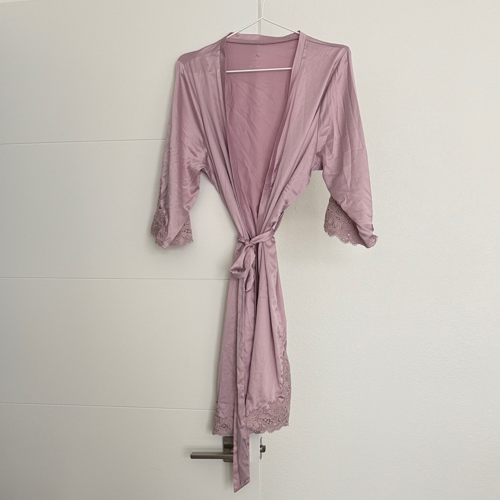 Lavender Lace Trim Robe